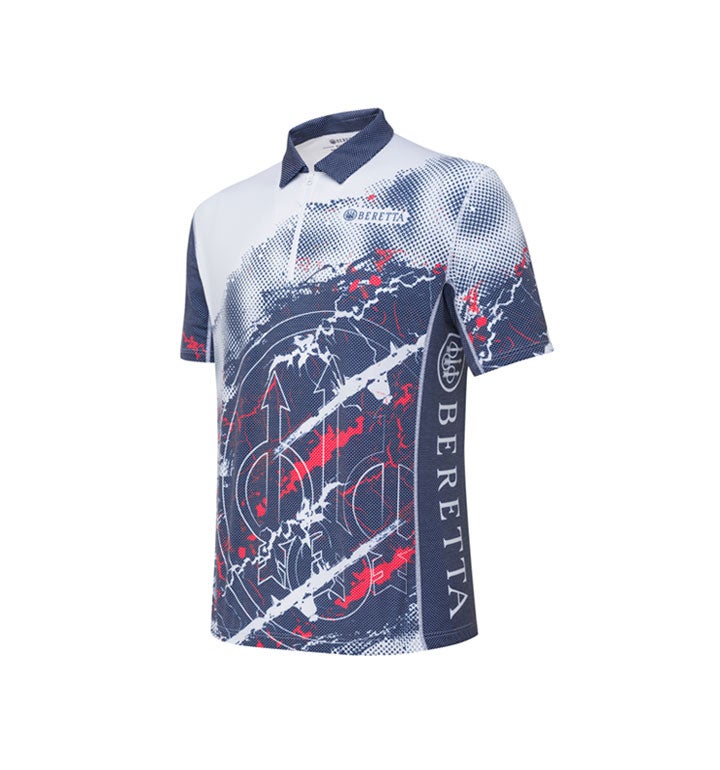 Blue & Red Rush Trident Polo